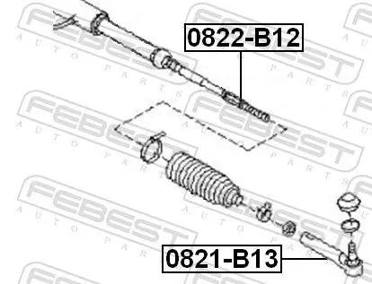 Handler.Part Tie rod axle joint FEBEST 0822B12 2