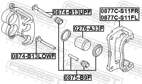 Handler.Part Guide bolt, brake caliper FEBEST 0874B13UPF 2