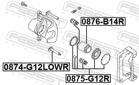 Handler.Part Repair kit, brake caliper FEBEST 0875G12R 2