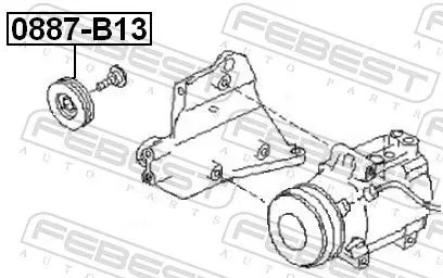 Handler.Part Tensioner pulley, v-ribbed belt FEBEST 0887B13 2