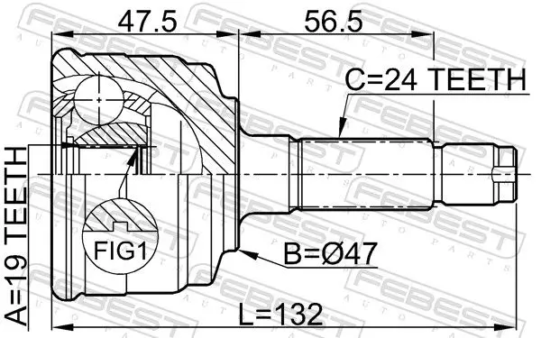 Handler.Part Joint kit, drive shaft FEBEST 0910014 2