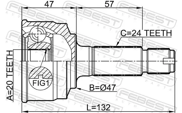 Handler.Part Joint kit, drive shaft FEBEST 0910025 2