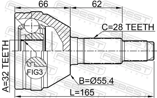 Handler.Part Joint kit, drive shaft FEBEST 1110010 2