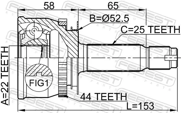 Handler.Part Joint, drive shaft FEBEST 1210012A44 2