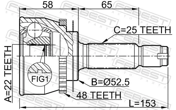 Handler.Part Joint, drive shaft FEBEST 1210012A48 2