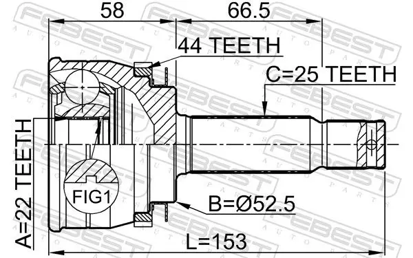 Handler.Part Joint, drive shaft FEBEST 1210ACCA44 2