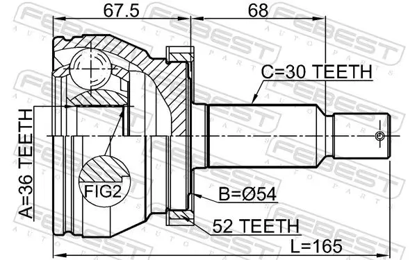 Handler.Part Joint, drive shaft FEBEST 1210CMATA52 2