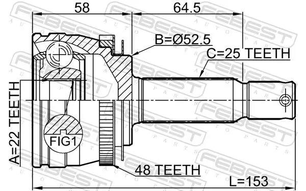 Handler.Part Joint, drive shaft FEBEST 1210MCA48 2