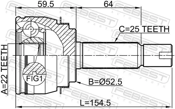 Handler.Part Joint, drive shaft FEBEST 1210SOL2WD 2