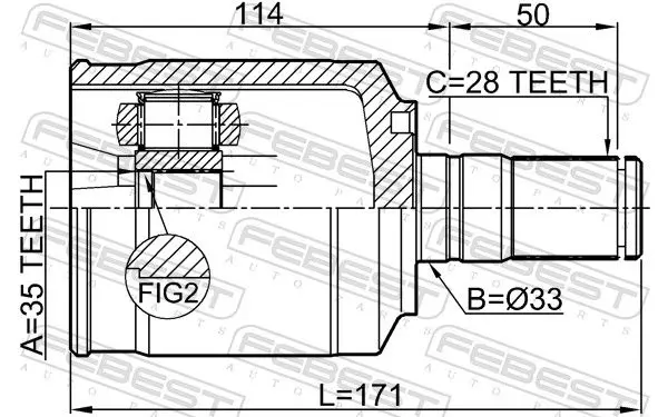 Handler.Part Joint kit, drive shaft FEBEST 1211CMATLH 2