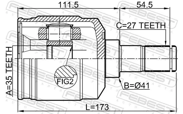 Handler.Part Joint, drive shaft FEBEST 1211CMLH 2