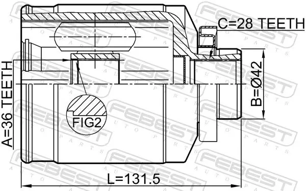 Handler.Part Joint kit, drive shaft FEBEST 1211IX55RH 2