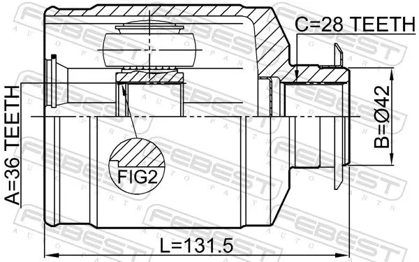 Handler.Part Joint kit, drive shaft FEBEST 1211SANFE22RH 2