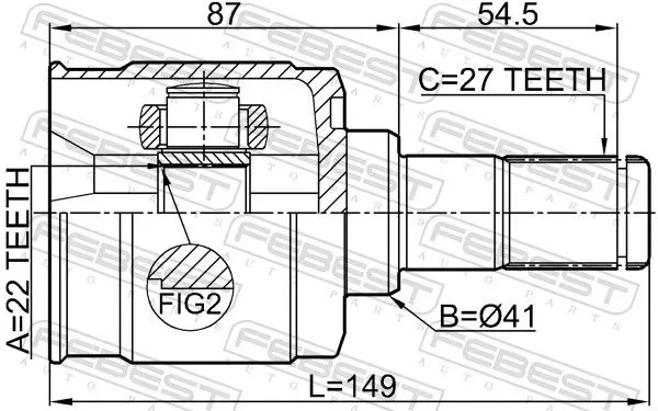 Handler.Part Joint, drive shaft FEBEST 1211SD11MT 2