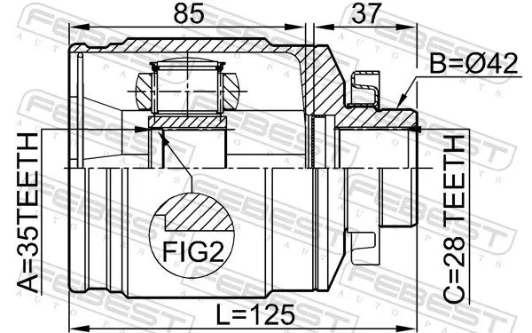 Handler.Part Joint kit, drive shaft FEBEST 1211SFCLRH 2