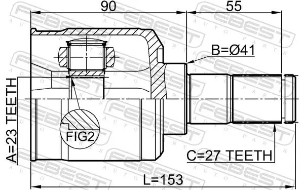 Handler.Part Joint, drive shaft FEBEST 1211TUC20AT 2