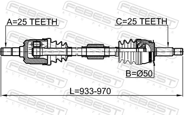 Handler.Part Drive shaft FEBEST 1214CAMTRH 2