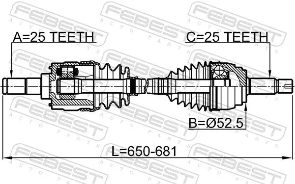 Handler.Part Drive shaft FEBEST 1214SOLLH 2