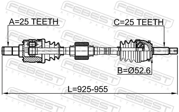 Handler.Part Drive shaft FEBEST 1214SOLRH 2