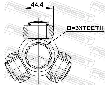 Handler.Part Tripod hub, drive shaft FEBEST 1216TUC 2