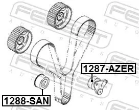 Handler.Part Tensioner pulley, timing belt FEBEST 1287AZER 2