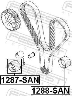 Handler.Part Tensioner pulley, timing belt FEBEST 1287SAN 2