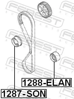 Handler.Part Tensioner pulley, timing belt FEBEST 1287SON 2