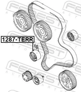 Handler.Part Tensioner pulley, timing belt FEBEST 1287TERR 2