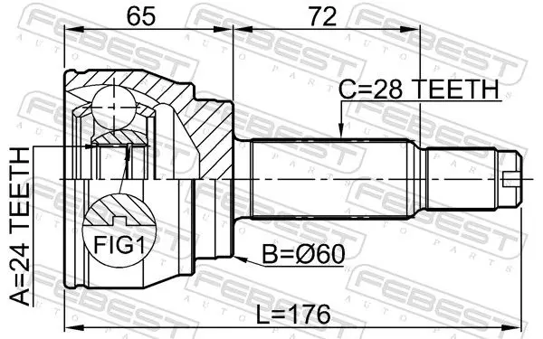 Handler.Part Joint kit, drive shaft FEBEST 1410REXIIAWD 2