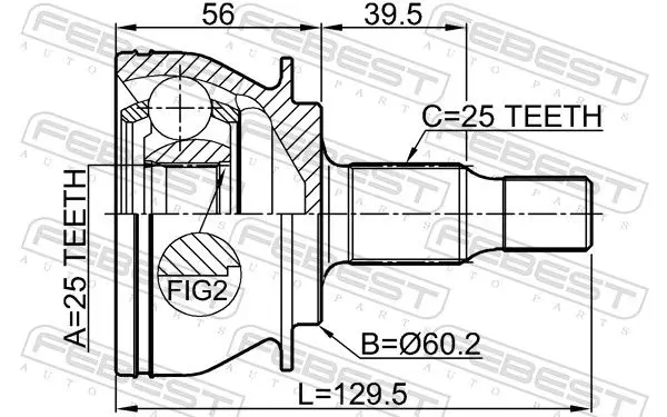 Handler.Part Joint, drive shaft FEBEST 1610169 2