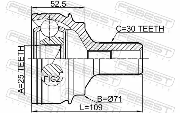 Handler.Part Joint, drive shaft FEBEST 1610221 2