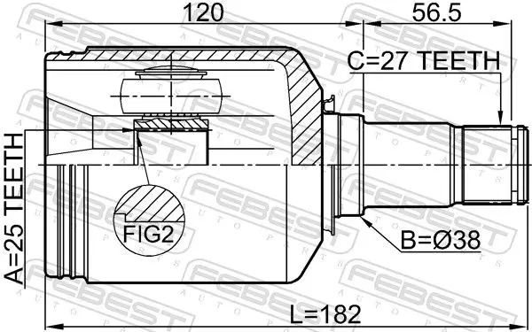 Handler.Part Joint, drive shaft FEBEST 1611169CVTLH 2