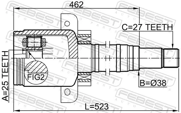 Handler.Part Joint, drive shaft FEBEST 1611169CVTRH 2