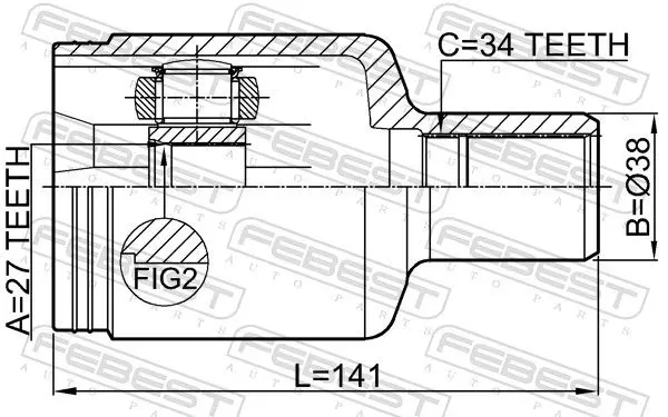 Handler.Part Joint, drive shaft FEBEST 1611221FLH 2