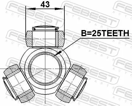 Handler.Part Tripod hub, drive shaft FEBEST 1616169 2