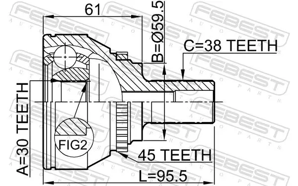 Handler.Part Joint, drive shaft FEBEST 1710009A45 2