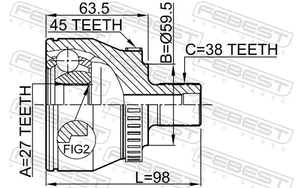 Handler.Part Joint, drive shaft FEBEST 1710011A45 2