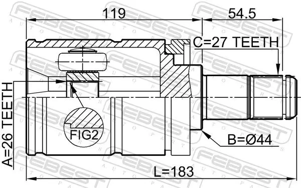 Handler.Part Joint, drive shaft FEBEST 1911E53LH 2