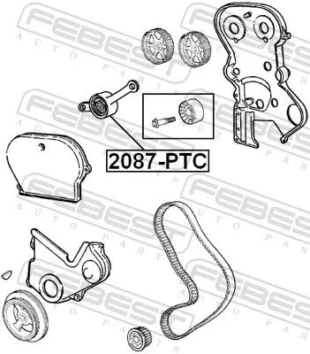 Handler.Part Tensioner pulley, timing belt FEBEST 2087PTC 2