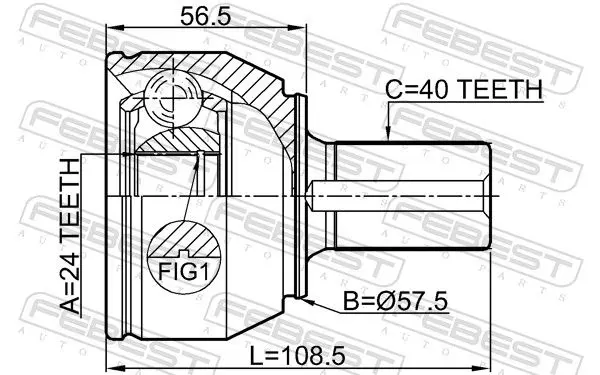 Handler.Part Joint, drive shaft FEBEST 2110CA216 2