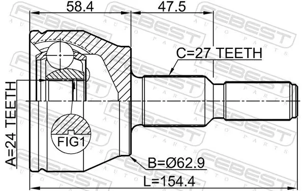 Handler.Part Joint, drive shaft FEBEST 2110CB7 2