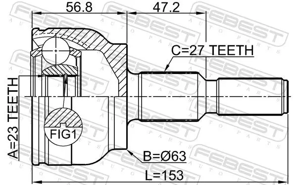 Handler.Part Joint, drive shaft FEBEST 2110CDH 2