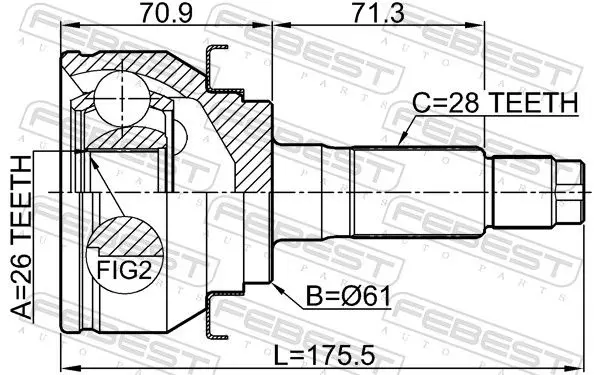 Handler.Part Joint, drive shaft FEBEST 2110TKE 2