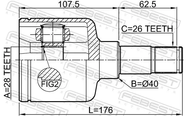 Handler.Part Joint, drive shaft FEBEST 2111CA220LH 2