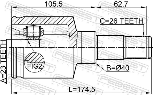 Handler.Part Joint, drive shaft FEBEST 2111CB320ATLH 2