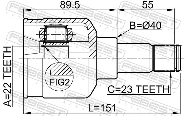 Handler.Part Joint, drive shaft FEBEST 2111FUS 2