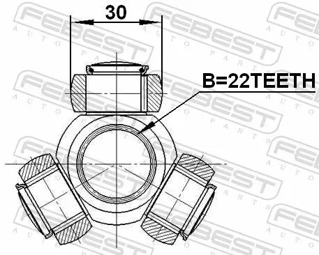 Handler.Part Tripod hub, drive shaft FEBEST 2116CAK 2