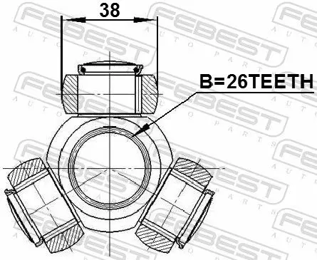 Handler.Part Tripod hub, drive shaft FEBEST 2116FY26 2