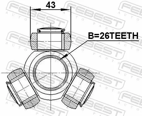 Handler.Part Tripod hub, drive shaft FEBEST 2116TC718TD 2