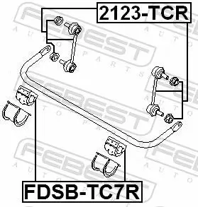 Handler.Part Rod/strut, stabiliser FEBEST 2123TCR 2